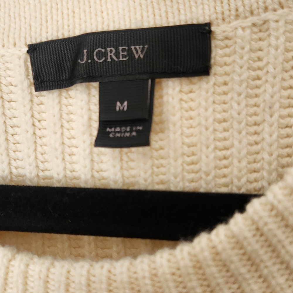 J. Crew Women's Ivory Knit Sleeveless  Sweater Top size M - Picture 5 of 6